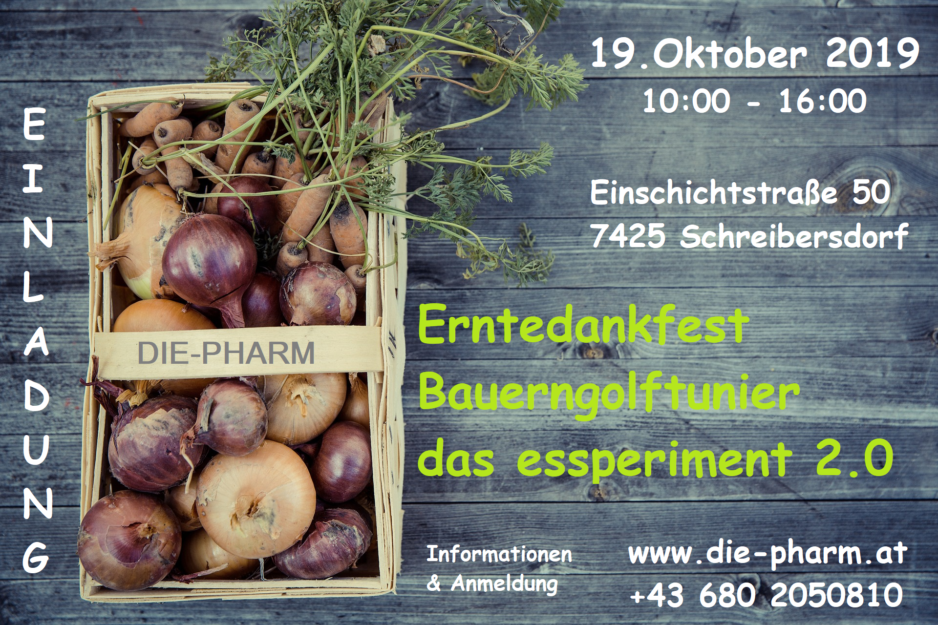 Einladung zum Erntedankfest, Bauerngolftunier, das essperiment 2.0